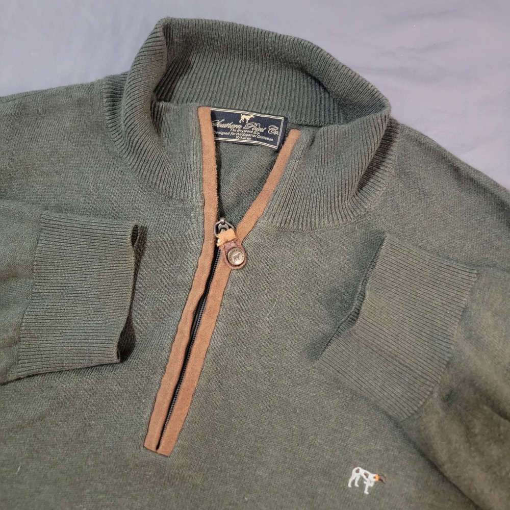 Southern Point 1/4 Zip Sweater Men's XL Green Pullover The Hayward Zip LS Hunter